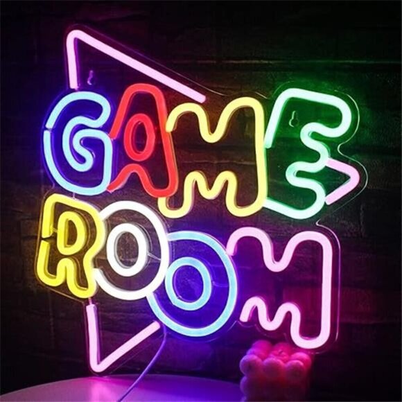 Gamer Neon LED Game Room Sign 13.2"x14" Colorful LED Lights Kids Arcade FUN New - Picture 7 of 7